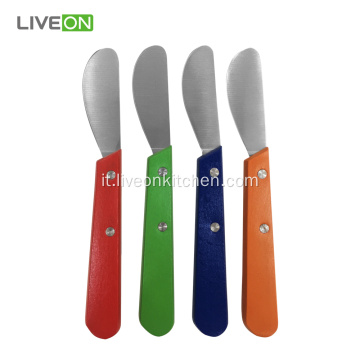 Butter Knife Wooden Handle Set 4 pezzi